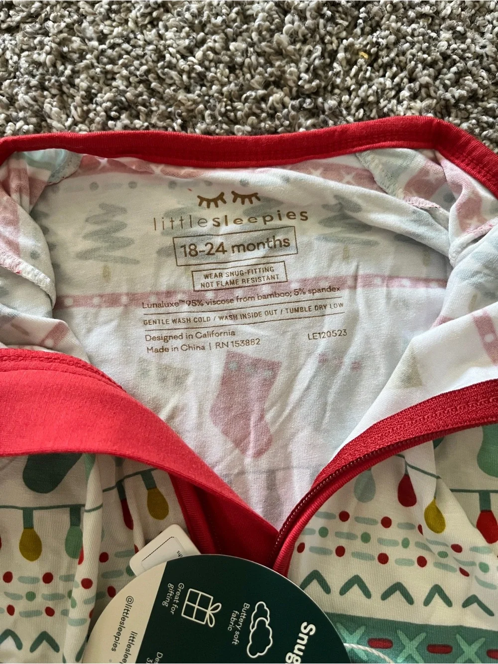 Little Sleepies 18-24M Christmas - NWT